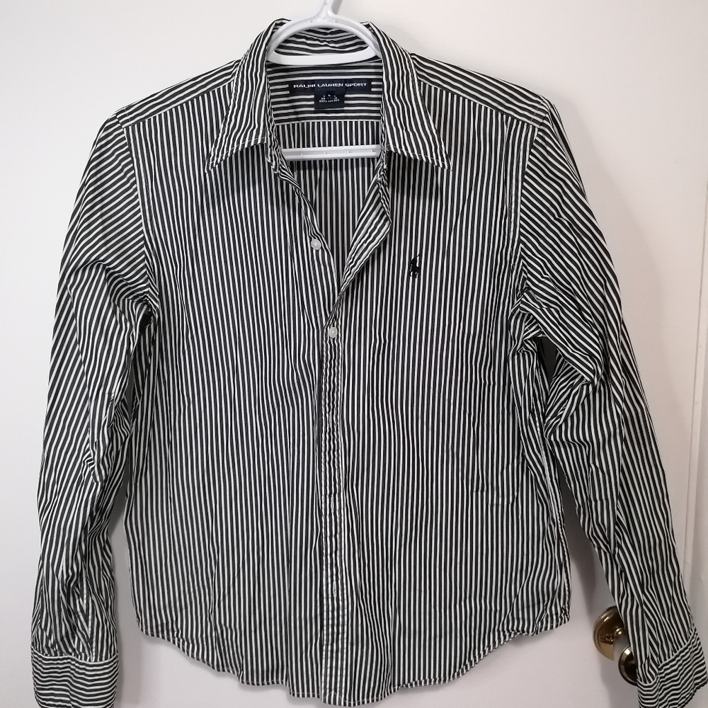 Ralph Lauren Black and White Long-Sleeved Shirt